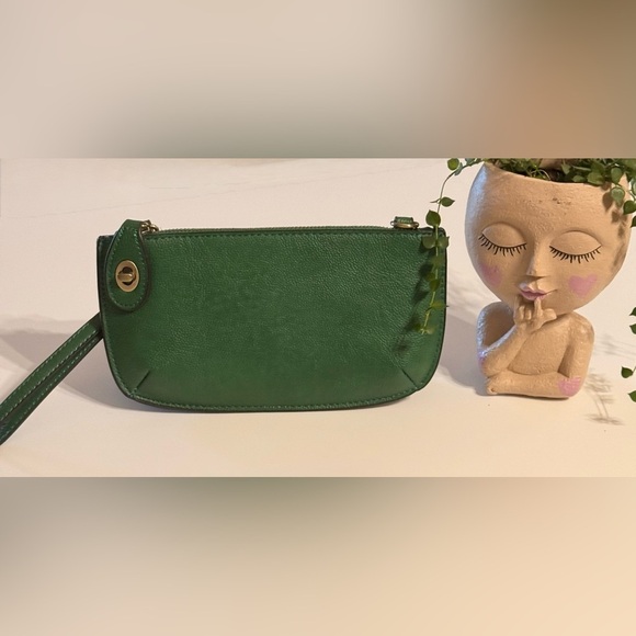 Joy Susan Mini Crossbody To Convertible Wristlet Forrest Green Pebbled Clutch - Picture 11 of 15